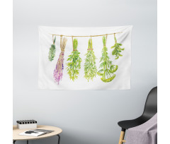 Hanged Beneficial Plants Dry Wide Tapestry