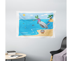 Monster Fishing in the Sea Wide Tapestry