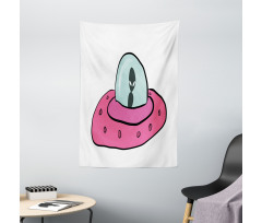 Doodle Style Flying Saucer Tapestry