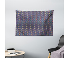 Rockets and Stars Pastel Hues Wide Tapestry