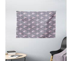 Bindweed Flower Bells Design Wide Tapestry