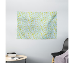 Cartoonish Daffodils Wide Tapestry