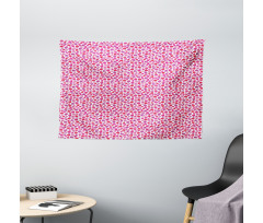 Simple Love Hearts Wide Tapestry