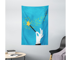 Magician Wand Spreading Stars Tapestry