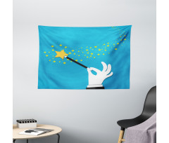 Magician Wand Spreading Stars Wide Tapestry