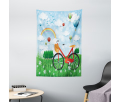 Spring Landscape with Bike Tapestry