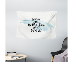 Romantic Words Brushstrokes Wide Tapestry