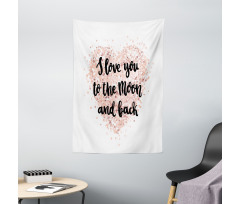 Love Words on Dotwork Heart Tapestry