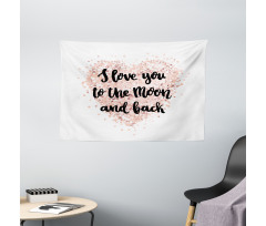 Love Words on Dotwork Heart Wide Tapestry