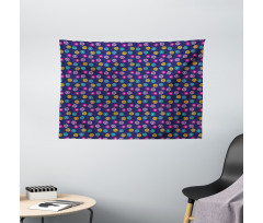Colorful Flowers Love Wide Tapestry