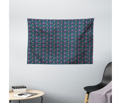 Contemporary Vibrant Leaves Wide Tapestry