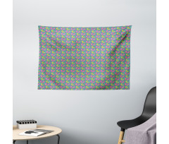 Retro Overlap Motif Wide Tapestry