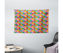 Grunge Vibrant Motif Wide Tapestry