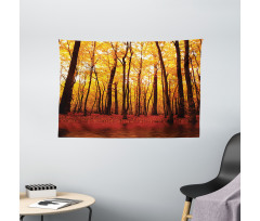 Autumn Forest Trees Wide Tapestry