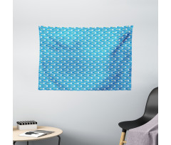 Modern Rhythmic Shapes Wide Tapestry