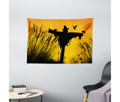 Rural Silhouettes Wide Tapestry