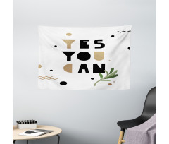 Encouraging Phrase Leaf Wide Tapestry