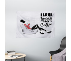 I Love You More than Coffee Wide Tapestry