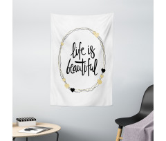 Hearts Line Words Tapestry