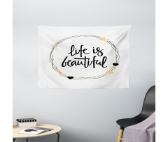 Hearts Line Words Wide Tapestry