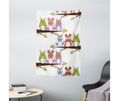 Birds on Tree Branches Tapestry