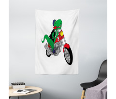 Funny Rider T-rex Tapestry