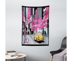 View of Manhattan and Taxi Tapestry