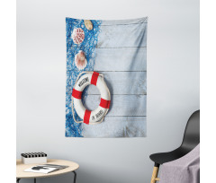 Fishing Net Wood Seashell Tapestry