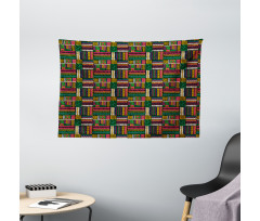 Geometrical Tribal Ornate Art Wide Tapestry