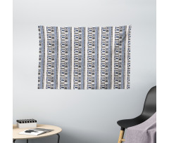 Tribal Traditional Shapes Wide Tapestry