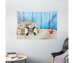 Beach Coastline Welcome Wide Tapestry