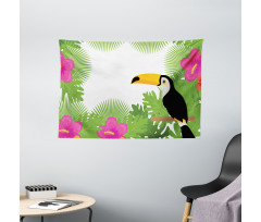 Exotic Plants and Bird Wide Tapestry