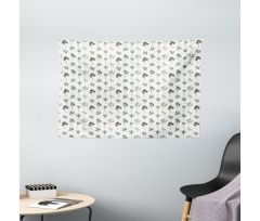 Various Plantation Leaves Wide Tapestry