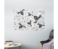 Leaves and Water Caltrop Wide Tapestry