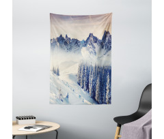 Snowy Winter View Tapestry