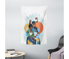 Happy Family Scene Tapestry