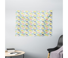 Floral Branch Rounds Art Wide Tapestry