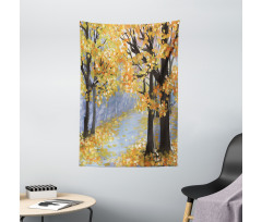 Gouache Autumn Scenery Art Tapestry