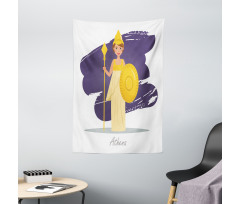 Calligraphic Lady in Armour Tapestry