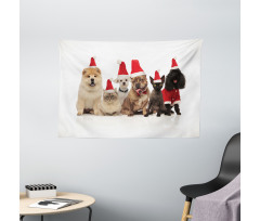 Team of Pets Panting Wide Tapestry