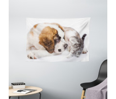 Sniffing Animals Photo Wide Tapestry