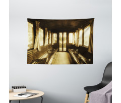 Old Vintage Train Salon Wide Tapestry