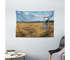 Field with Mountains Wide Tapestry