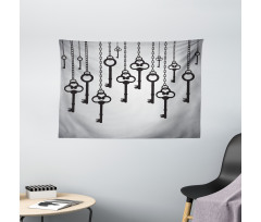 Shadow of Old Keys Wide Tapestry