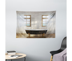 Bathtub in Modern Room Wide Tapestry