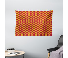 Floral Petals and Hexagons Wide Tapestry