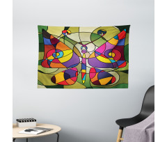 Abstract Butterfly Art Wide Tapestry
