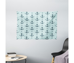 Zigzag Chevron Anchors Wide Tapestry