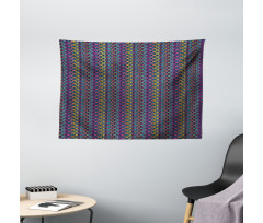 Folkloric Abstract Zigzags Wide Tapestry