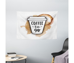 Take Away Cup on Splashes Wide Tapestry